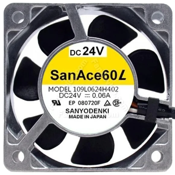 Sanyo 109L0624H402 DC 24V 0.06A 2 Wires Axial Cooling Fan