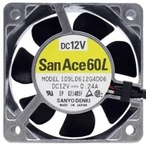 Sanyo 109L0612G4D06 DC 12V 0.24A 3 Wires Axial Cooling Fan
