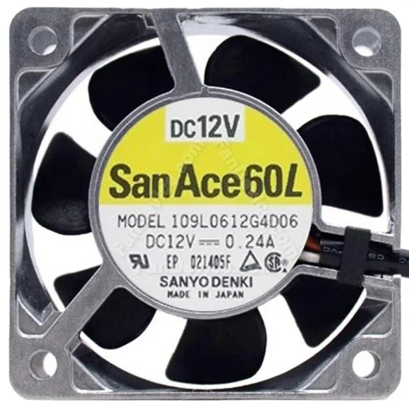 Sanyo 109L0612G4D06 DC 12V 0.24A 3 Wires Axial Cooling Fan