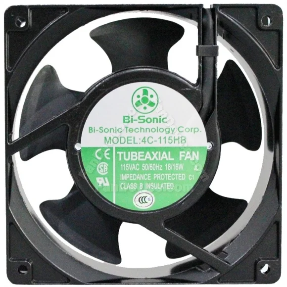 Bi-Sonic 4C-115HB 115V 18/16W 2 Wires Impedance Protected Cooling Fan