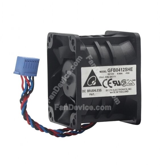 Delta GFB0412SHE PE1750 P1185 T3907 DC 12V 0.68A 6 Wires Axial Cooling Fan