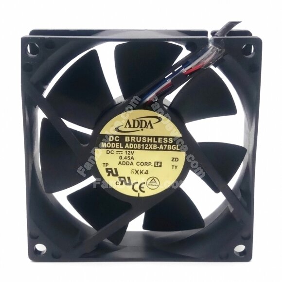 ADDA AD0812XB-A7BGL DC 12V 0.45A 2 Wires / 3 Wires / 4 Wires Axial Cooling Fan