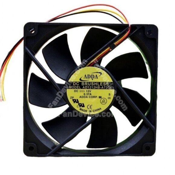 ADDA AD1212HB-A73GL DC 12V 0.37A 2 Wires / 3 Wires Axial Cooling Fan
