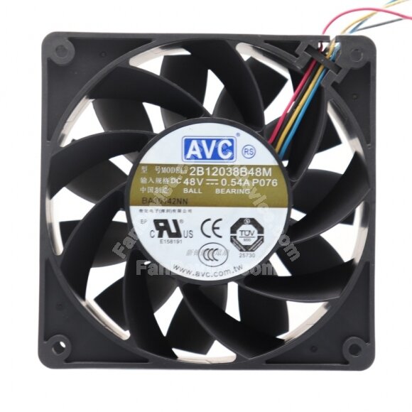 AVC 2B12038B48M DC 48V 0.54A 12038 Axial Ball Bearing Cooling Fan