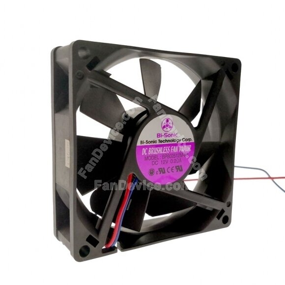 Bi-Sonic BP802512M-03 DC 12V 0.2A 2 Wires Axial Cooling Fan