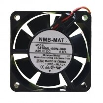 NMB-MAT 2410ML-05W-B60 DC 24V 0.17A 2 Wires Axial Cooling Fan