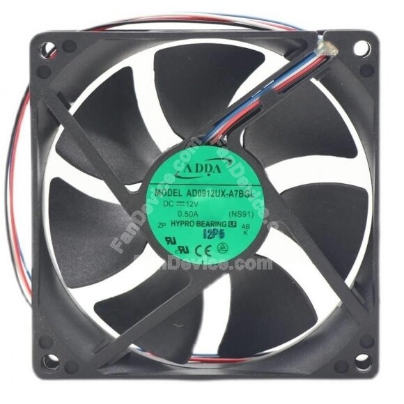 ADDA AD0912UX-A7BGL DC 12V 0.50A 2 Wires / 3 Wires / 4 Wires Axial Cooling Fan