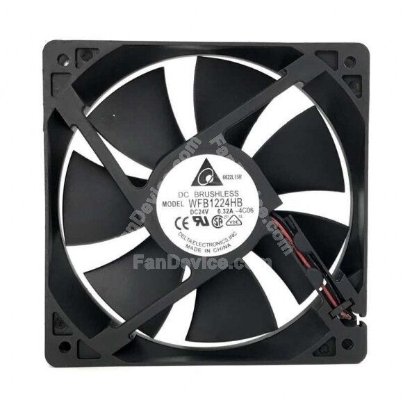 Delta WFB1224HB DC 24V 0.32A 2 Wires Axial Cooling Fan