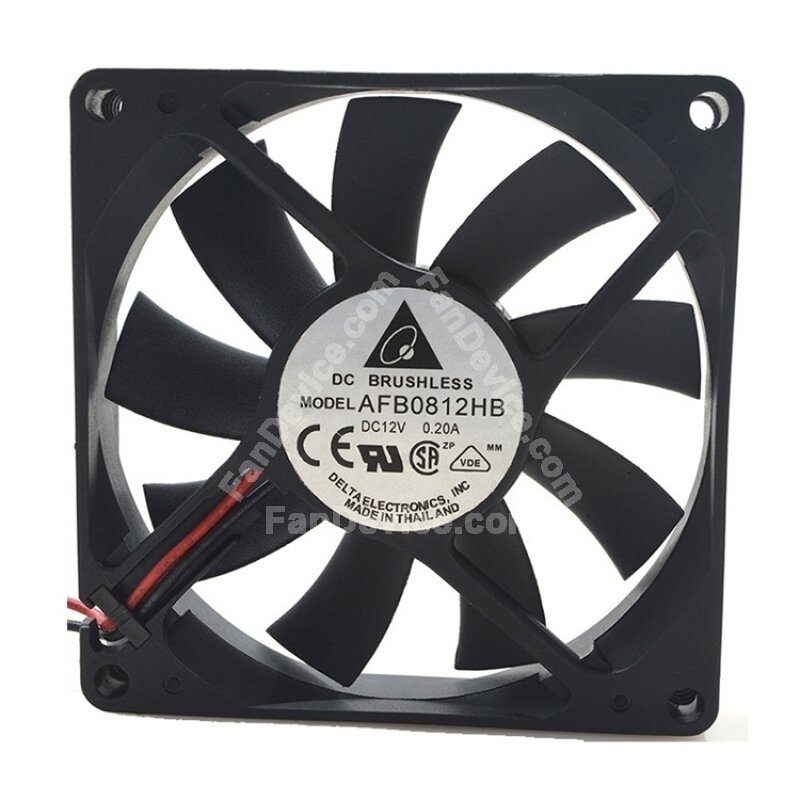 1225H12S Lianchuang Ultra-Thin 7-Blade Cooling Fan - DC12V 0.2A 2-Wire
