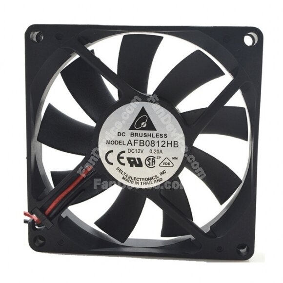 Delta AFB0812HB DC 12V 0.2A 2 Wires / 3 Wires Axial Cooling Fan