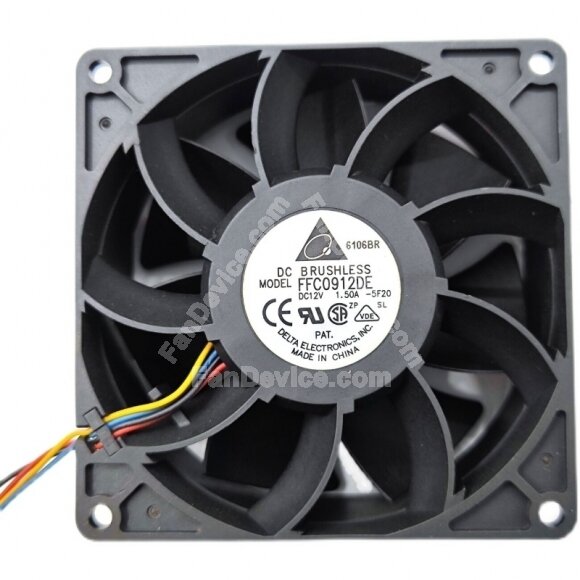 Delta FFC0912DE DC 12V 1.5A 2 Wires / 3 Wires / 4 Wires Axial Cooling Fan