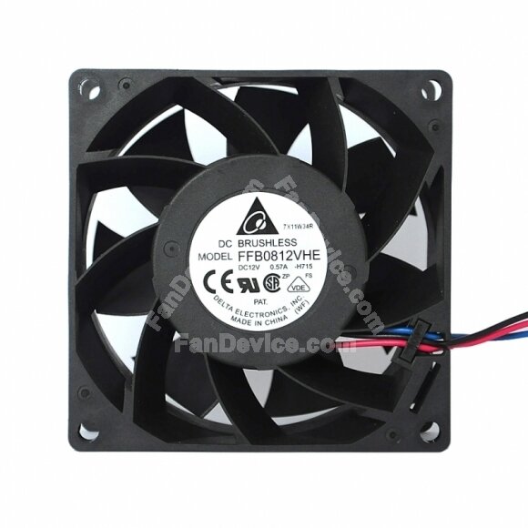 Delta FFB0812VHE DC 12V 0.57A 2 Wires / 3 Wires Axial Cooling Fan