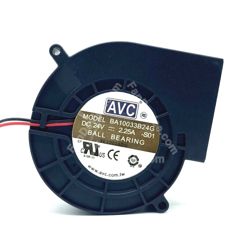 AVC BA10033B12H-FAD 70mm Server Blower Fan – DC12V, 1.32A, 3-Pin, Ball Bearing