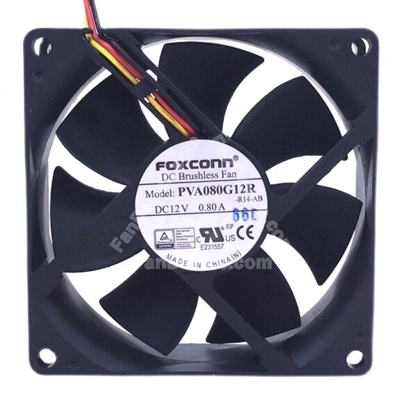 Foxconn PVA080G12R DC 12V 0.80A 2 Wires / 3 Wires / 4 Wires Axial Cooling Fan