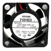 NMB 02510SS-05P-AT DC 5V 0.24A 2510 Axial Cooling Fan