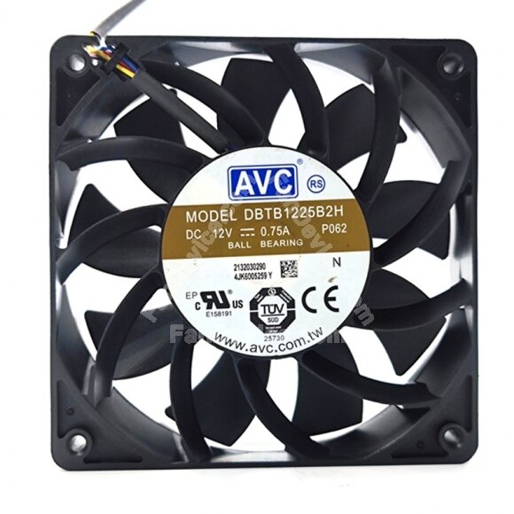 AVC DBTB1225B2H DC 12V 0.75A 12025 Axial Ball Bearing Cooling Fan