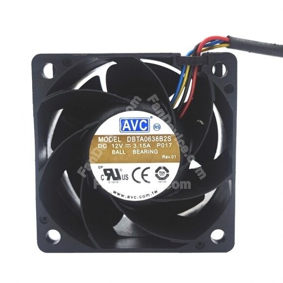 AVC DBTA0638B2S DC 12V 3.15A 2 Wires / 3 Wires / 4 Wires Axial Cooling Fan