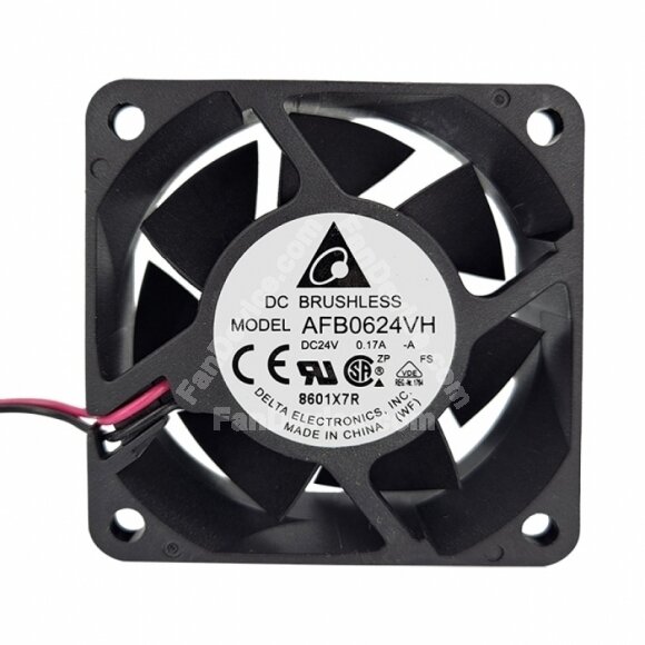Delta AFB0624VH, AFB0624VH-A DC 24V 0.17A 2 Wires / 3 Wires / 4 Wires Axial Cooling Fan