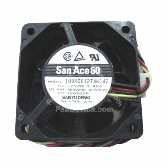 Sanyo DENKI 109R0612T4K142 DC 12V 0.4A 3 Wires Axial Cooling Fan