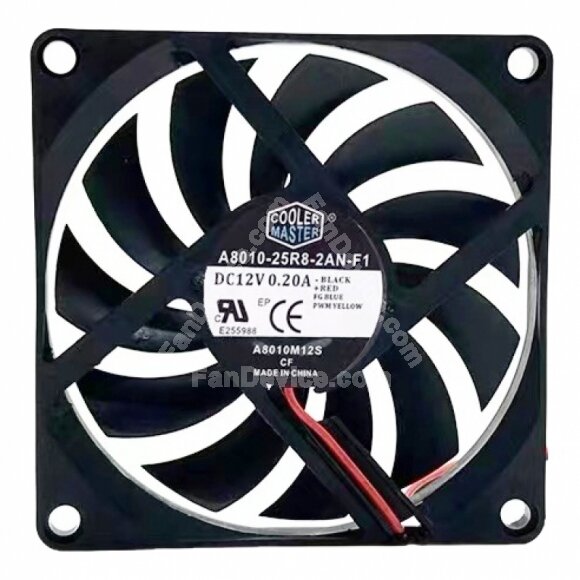 Cooler Master A8010-25R8-2AN-F1 DC 12V 0.20A 8010 Axial Cooling Fan