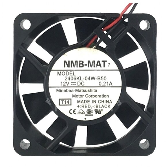 NMB-MAT 2406KL-04W-B50 DC 12V 0.21A 2 Wires Axial Cooling Fan