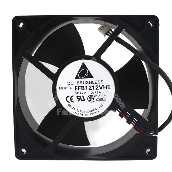 Delta EFB1212VHE DC 12V 0.72A 12038 Axial Brushless Cooling Fan