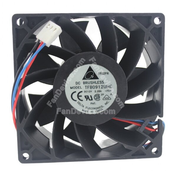 Delta TFB0912UHE DC 12V 2.28A 9038 Axial Brushless Cooling Fan