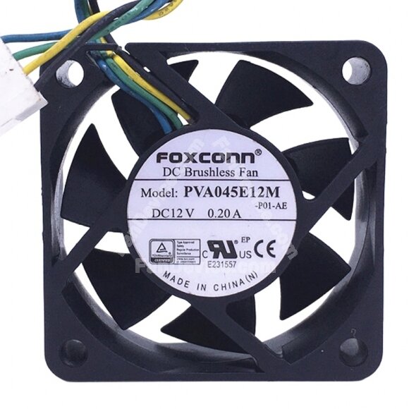 Foxconn PVA045E12M-P01-AE DC 12V 0.20A 4515 Axial Brushless Cooling Fan