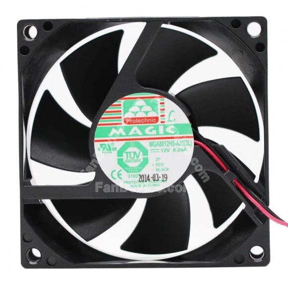 Magic MGA8012HS-A25(2L) DC 12V 0.24A 8025 Axial Cooling Fan