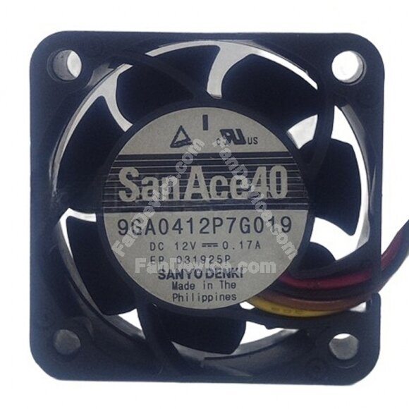 Sanyo Denki San Ace 40 9GA0412P7G019 DC 12V 0.17A 4015 Axial Cooling Fan