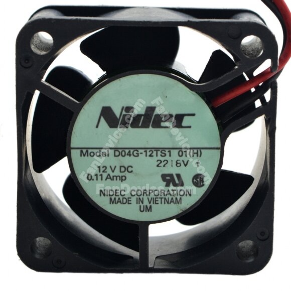Nidec D04G-12TS1 01(H) DC 12V 0.11Amp 4020 Axial Cooling Fan