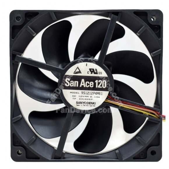 Sanyo Denki San Ace 120 9S1212P4M61 DC 12V 0.13A 12025 Axial Cooling Fan