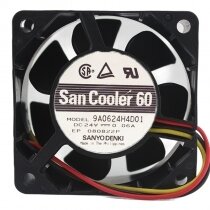 Sanyo Denki San Cooler 60 9A0624H4D01 DC 24V 0.06A 6025 Axial Cooling Fan