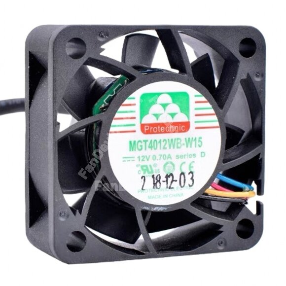 Protechnic MGT4012WB-W15 DC 12V 0.70A 4015 Axial Cooling Fan