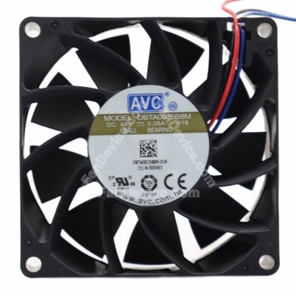 AVC DBTA0825B8M DC 48V 0.08A 8025 Axial Ball Bearing Cooling Fan