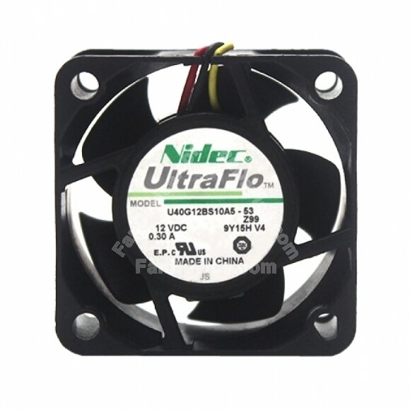 Nidec U40G12BS10A5-53 DC 12V 0.30A 2 Wires / 3 Wires Axial Cooling Fan