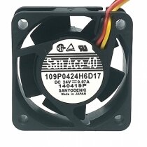 Sanyo Denki 109P0424H6D17 DC 24V 0.07A 3 Wires Axial Cooling Fan