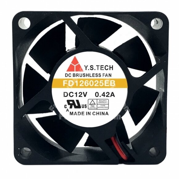 Y.S.TECH FD126025EB 12V 0.42A 6025 DC Brushless Axial Cooling Fan