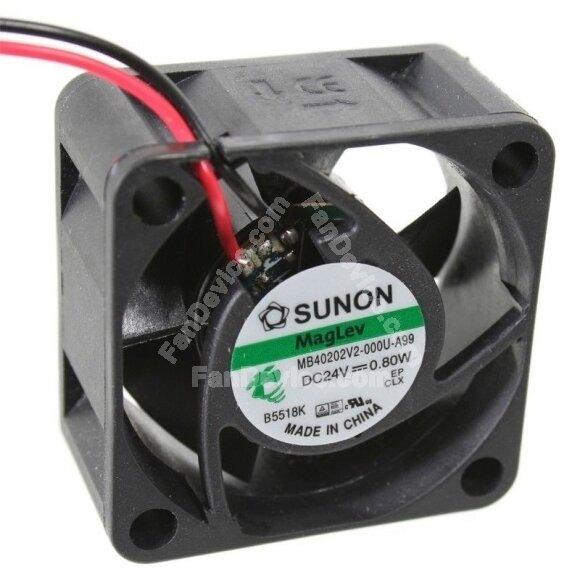 Sunon MB40202V2-000U-A99 DC 24V 0.8W 2 Wires Axial Cooling Fan