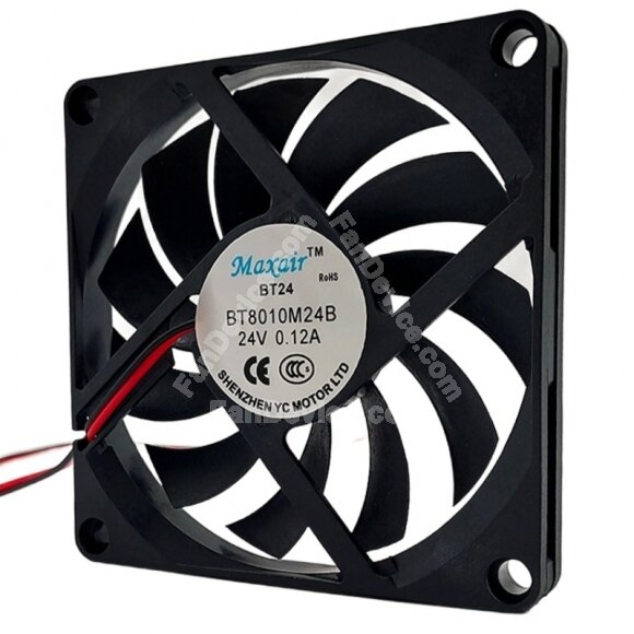 Maxair BT8010M24B DC 24V 0.12A 2 Wires Axial Cooling Fan