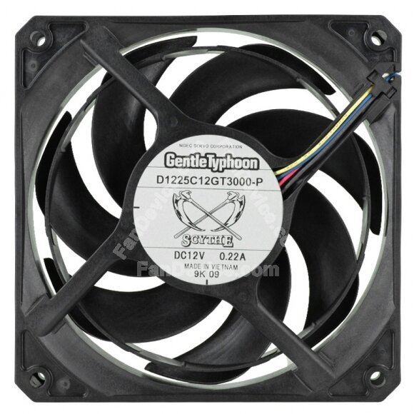 Nidec Servo D1225C12GT3000-P DC 12V 0.22A 4 Wires PWM Axial Cooling Fan
