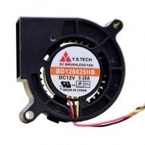 Y.S.TECH BD126025HB DC 12V 0.30A 2 Wires / 3 Wires Blower Cooling Fan