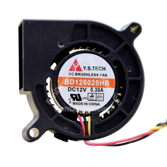 Y.S.TECH BD126025HB DC 12V 0.30A 2 Wires / 3 Wires Blower Cooling Fan