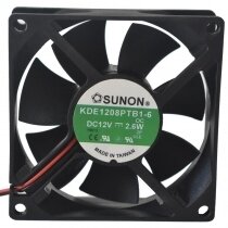 Sunon KDE1208PTB1-6 DC 12V 2.6W 2 Wires Axial Cooling Fan