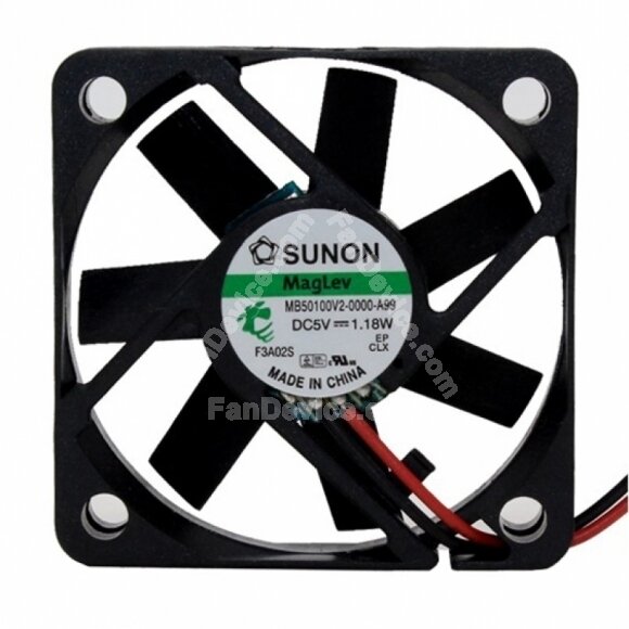 Sunon MB50100V2-0000-A99 DC 5V 1.18W 2 Wires Axial Cooling Fan