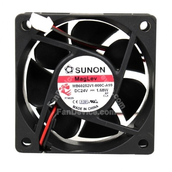 SUNON MB60252V1-000C-A99 DC 24V 1.68W 2 Wires Axial Cooling Fan