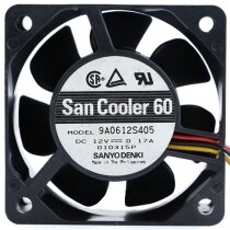 Sanyo Denki 9A0612S405 DC 12V 0.17A 2 Wires / 3 Wires 6025 Axial Fan