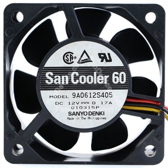 Sanyo Denki 9A0612S405 DC 12V 0.17A 2 Wires / 3 Wires 6025 Axial Fan