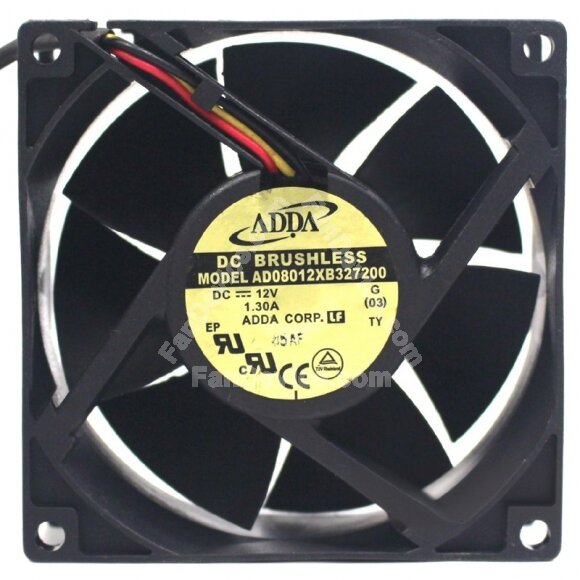 ADDA AD08012XB327200 12V 1.30A 3 Wires DC Brushless Axial Cooling Fan