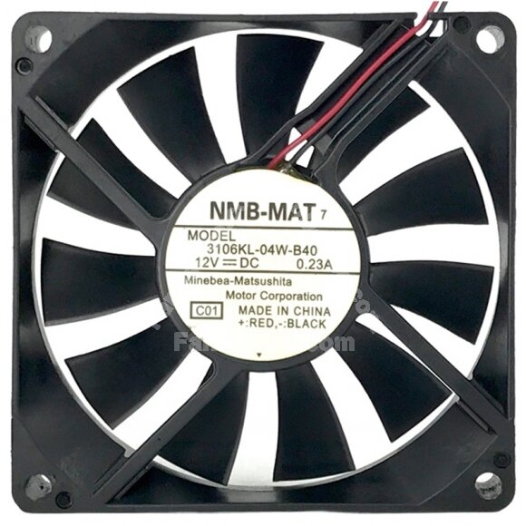 NMB-MAT 3106KL-04W-B40 DC 12V 0.23A 2 Wires 8015 Axial Cooling Fan